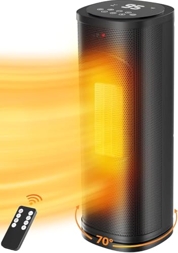 Portable Electric Space Heater with Remote and Adjustable Thermostat