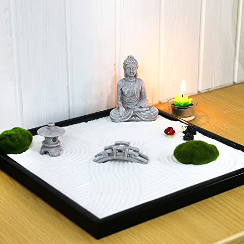 Meditation Buddha Zen Garden Accessories - Miniature Buddha Garden Decoration Diy Tabletop Rock Sand Garden Ornaments Micro Landscape Fairy Garden Terrarium Decor Zen Gifts Indoor Outdoor Decor #TOP1