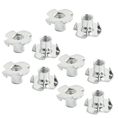 Aexit 10 pezzi TONO TONO ARGENTO Dado a 4 griffe per vite diametro 6mm ID: 462332