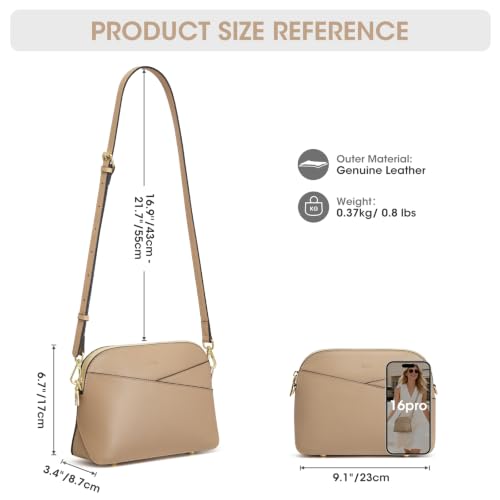 Image of Kattee Small Leather Crossbody Bags for Women, Trendy Purses Handbags Shoulder Bag, Genuine Leather Cross Body Bag for Woman
