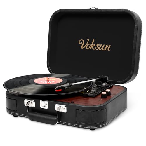Amazon.co.jp: VOKSUN レコードプレーヤー Bluetooth送信と受信 USB 