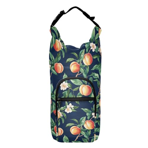 Petit sac à bandoulière bleu avec porte-bouteille d'eau isotherme facile à transporter pour bouteilles d'eau de 50/61/81/1,2 l, Nectarine Fruit Bleu, 1 size, Claasic