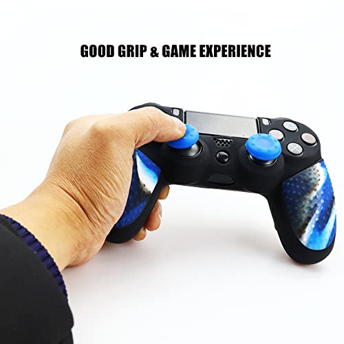 Image of Silicone Skin for Ps4 Controller, 1pc Anti-Slip Shell Cover Case with 10 Joystick Grips for Playsation 4 / Slim /Pro Dualshock 4 Controller Wireless Gamepad(PS4 Controller #6)