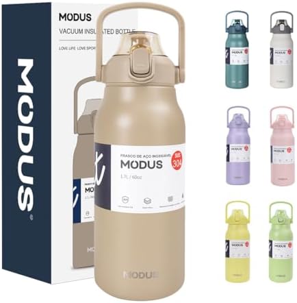 Garrafa Térmica 1700ml - Duplamente Isolada a Vácuo, Canudo e Bas...