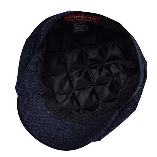Jangoul Boys Vintage Newsboy Cap Tweed Flat Beret Cabbie Hat For Kids Toddler Pageboy (56Cm(6-8 Years Old), Navy) #TOP5