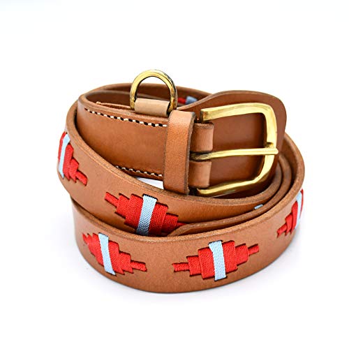 Polo Belt Hand-Stitched leather Brown belt 38