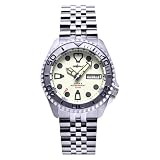LURCAN Heimdallr Watch Mens Automatic Diver Watch 200M Full Lume Beige Dial