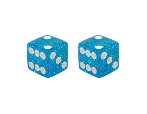 Alta Dice Schrader Valve Caps, Multiple Colors (Glitter Blue)