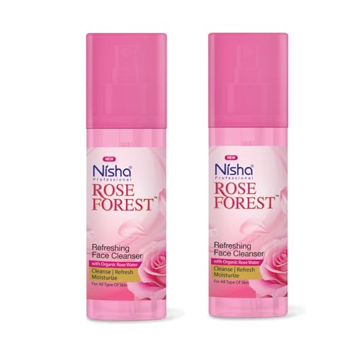 Image of Nisha Professional Refreshing Face Cleanser With Organic Rose Water 120ml | Gulab Jal Cleansing Water For All Skin Types | For Women & Men | Alcohal Free | Cleanse, Refresh & Moisturize