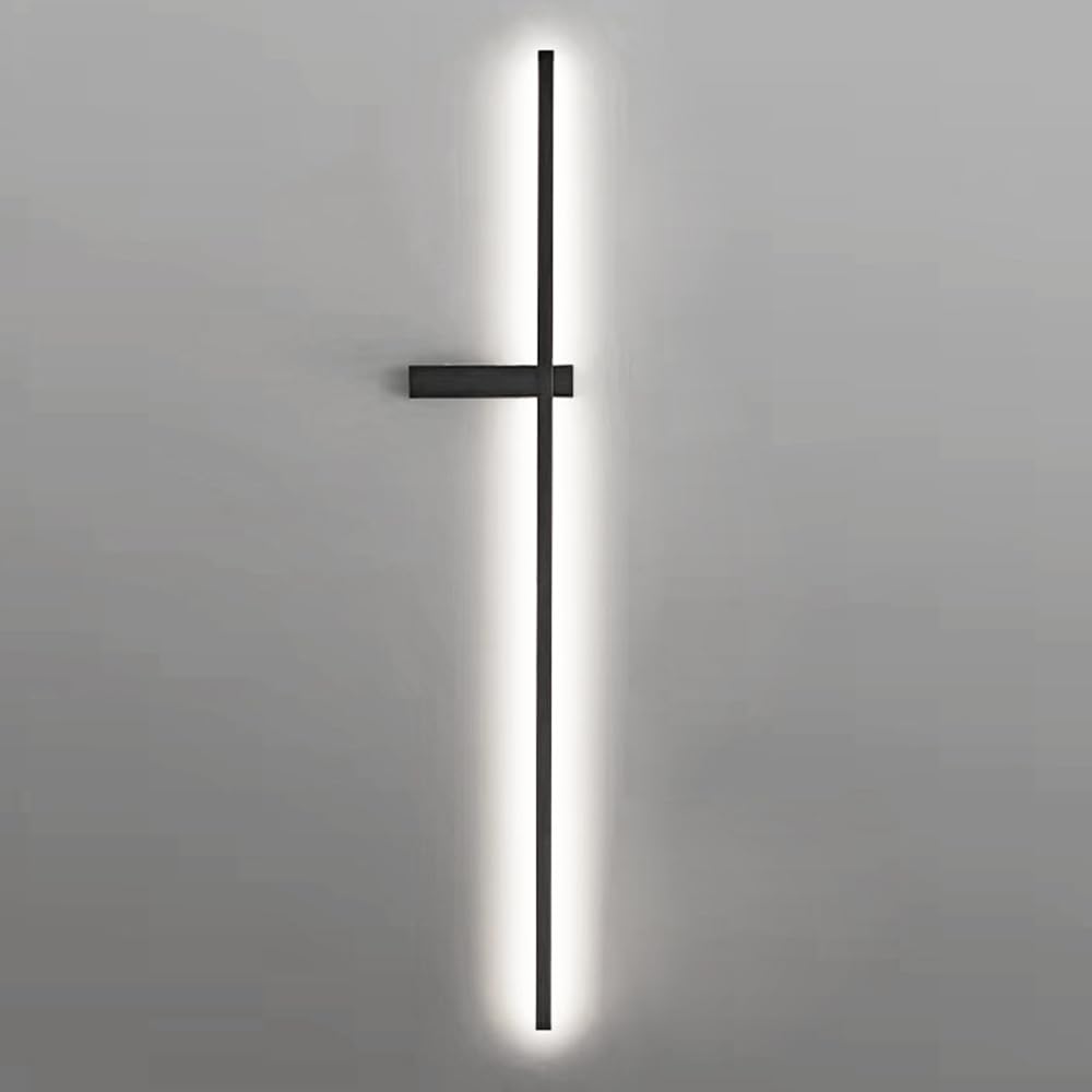 FZQSXAZU Modern Minimalist LED Wall Sconce - Black o, Wired Indoor Lighting for Living Room, Bedroom, Hallway, Staase Lamp