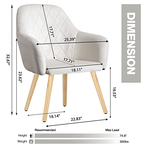 Wolmics Velvet Dining Chairs Set Of 2 Leisure Modern Living Room Chairs With Wooden Legs, Kitchen Chair Modern Upholstered Accent Chairs Armchairs Desk Chair Side Chair For Bedroom Office, 300Lbs #TOP2