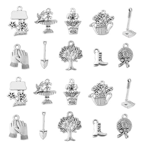 DanLingJewelry 100Pcs Tibetan Gardening Tool Charms