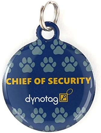 DYNOTAGWeb/Location Enabled QR Code Smart, Deluxe Coated Steel Pet Tag - Play Series (Chief of Security)