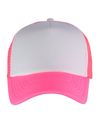 Image of NYFASHION101 Plain Mesh Trucker Hat - Breathable 6-Panel Daily Snapback Cap, Customizable Ideal for DIY Embroidery & Patches