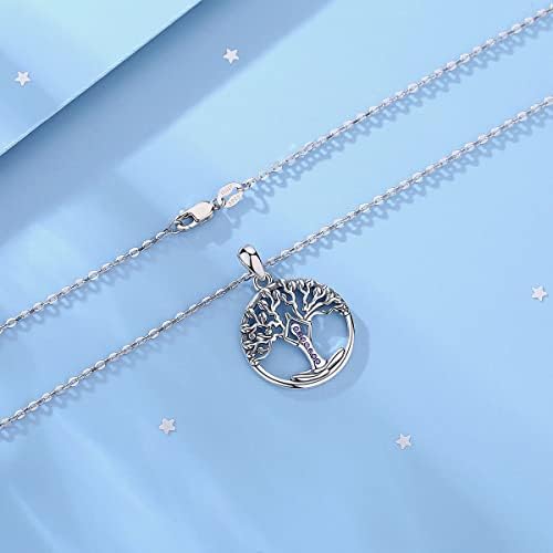 CELESTIA Chakra Tree of Life Necklace, Women 925 Sterling Silver Jewellery Healing Meditation Gifts for Her