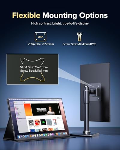 EVICIV Portable Monitor 4K 16 Zoll mit 1200 nits 145% sRGB 2000:1 16:10 – Ansicht 5