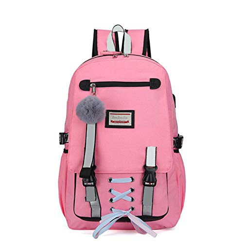 Mochila para Portátil Gran Capacidad Escolar Liviana Mujer Puerto Carga USB Bolsas Hombro