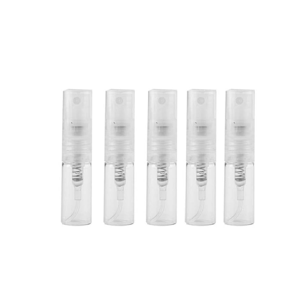 5 mini flaconi spray in plastica trasparente, piccoli flaconi ricaricabili per campioni di profumo, piccoli contenitori per campioni (5 ml)