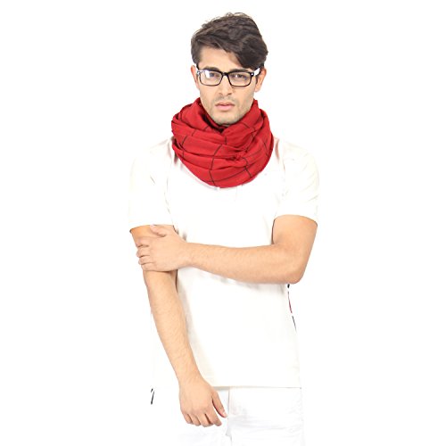 Image of FabSeasons Red Chexs Cotton Scarf, Scarves, Stole and Shawl for Men