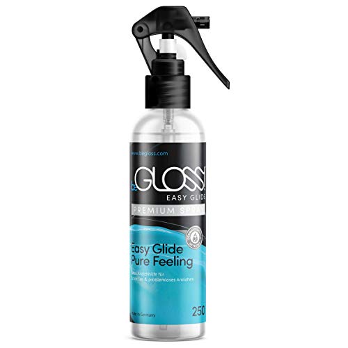 beGLOSS Easy Glide Premium Spray 250 - Silikon Latex Spray Pflege Latex Anziehhilfe Dressing für Latex Kleidung Cover