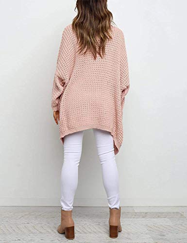 MEROKEETY Women's Oversized Long Batwing Sleeve Cardigan Waffle Knit Sweater Coat4