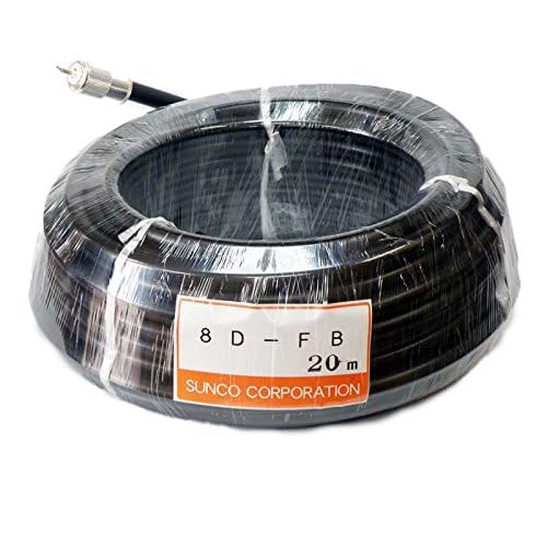 SUNCO 8D-FB ケーブル 20m Amazon | 同軸ケーブル 8D-FB 20m 両端M型コネクター付 | サンコー電商
