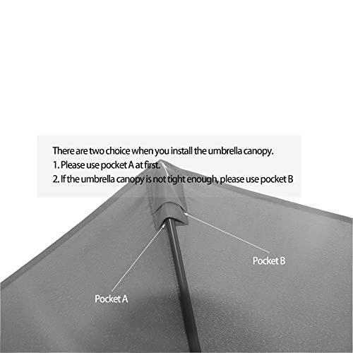 Garden Lucky 9Ft Patio Umbrella Replacement Canopy Market Umbrella Top Outdoor Umbrella Canopy For 8 Ribs Umbrella Dark Grey #TOP6