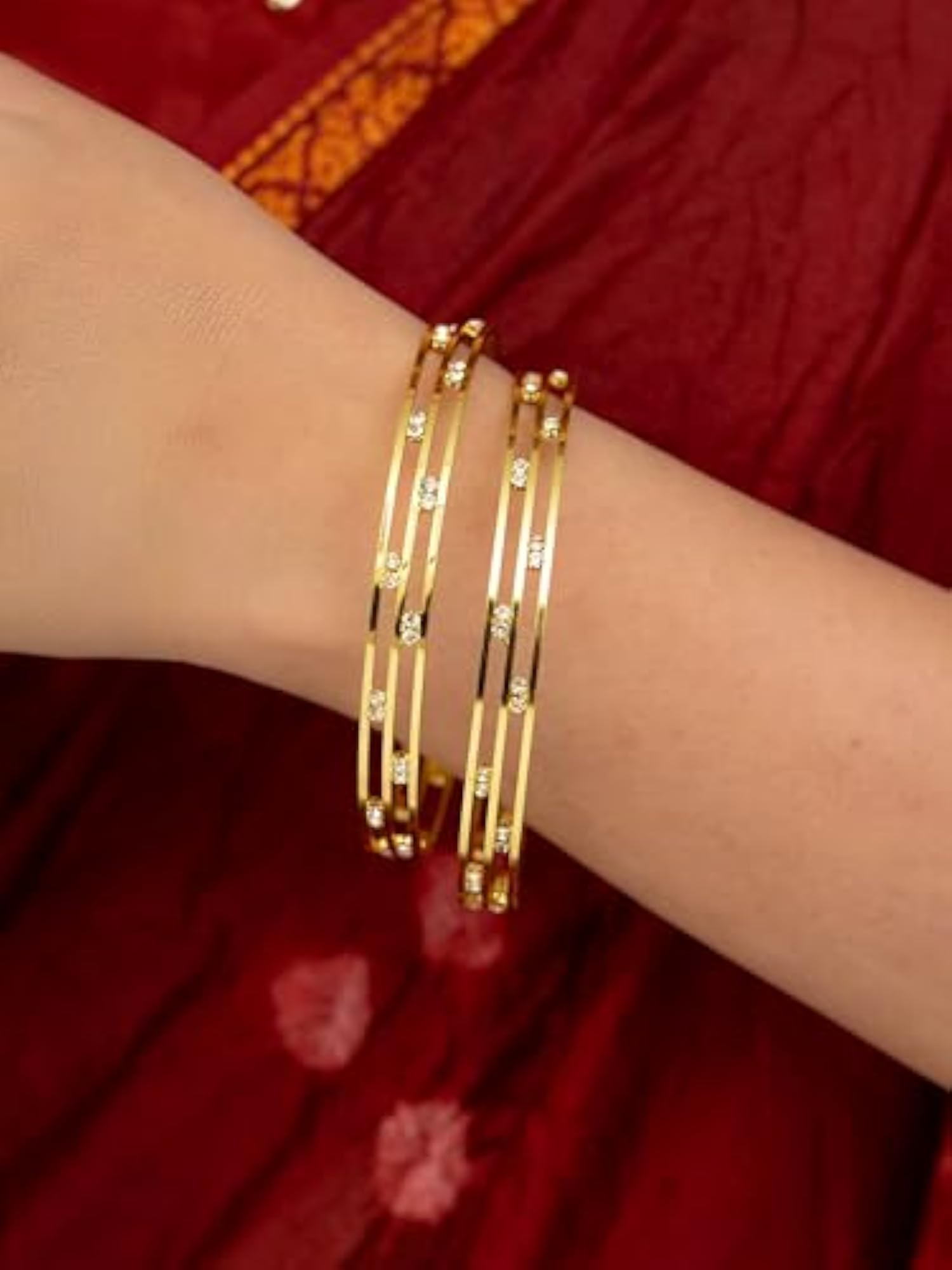Women's Traditional Plated Bangles Set, Classic Ethnic Jewellery