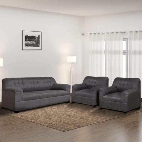 CASASTYLE Alborra 5 Seater Fabric 3+1+1 Sofa Set – (Grey) CASASTYLE Alborra 5 Seater Fabric 3+1+1 Sofa Set – (Grey)
