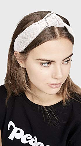 Yetasi Tweed Off White Knotted Headband For Women With Hints Of Pink And Gold Threading Is Unique. White Headbands For Women Get Compliments #TOP2
