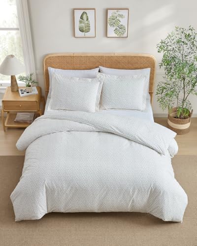 Image of Duvet Cover Cal King - Floral Duvet Cover Set - 3 Piece - Petite Garden | Soft Floral Duvet Cover 104 x 98 with 2 Pillow Shams, Comfy Floral Bedding Set, Hotel Luxury with Zipper Closures & Ties