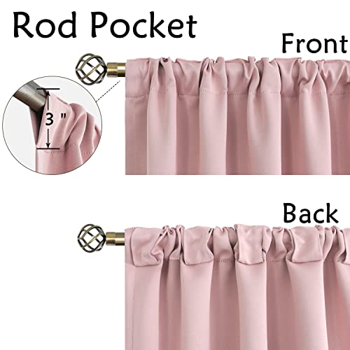 Bgment Rod Pocket And Back Tab Curtains For Bedroom - Thermal Insulated Room Darkening Curtains For Living Room, 2 Window Curtain Panels (38 X 54 Inch, Baby Pink) #TOP1