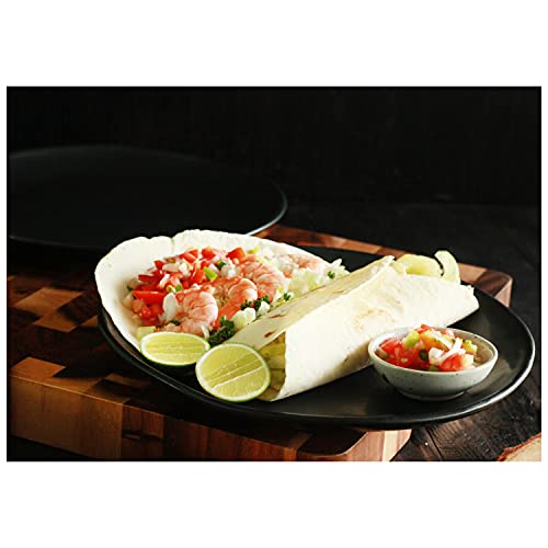 Roro Ceramic Stoneware Hand-Molded Matte Black Dinner Plate, Set Of 2 #TOP4