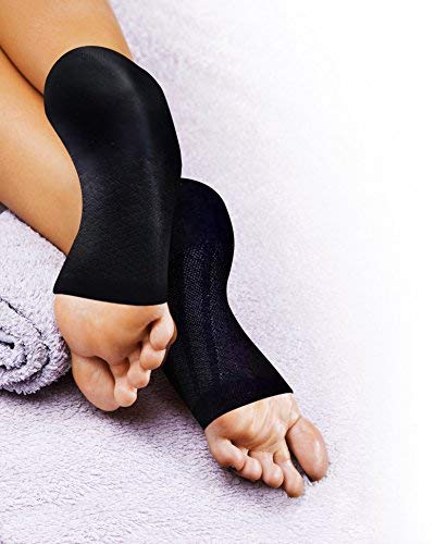 Doctor Developed Copper Foot Sleeves/Plantar Fasciitis Socks (Pair) And Doctor Written Handbook -Guaranteed Relief For Plantar Fasciitis, Heel Support & Ankle Conditions (Black, L) #TOP7