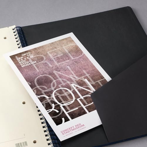 SIGEL CO827 Premium Spiralblock A5 liniert, dunkelblau, 80 Blatt, sehr stabiler Hardcover-Einband, aus nachhaltigem Papier, Conceptum Notizblock