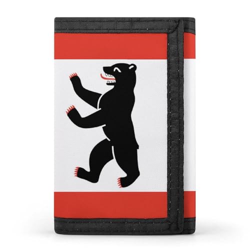 Flag of Berlin Custom Trifold Wallet Front Pocket Credit Card Holder with Coin Purse for Men Women Travel Gifts
