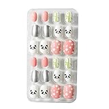 24pcs Colorful Press on False Nails for Kids Various Designs Gift for Girls Full Cover Fake Nails...