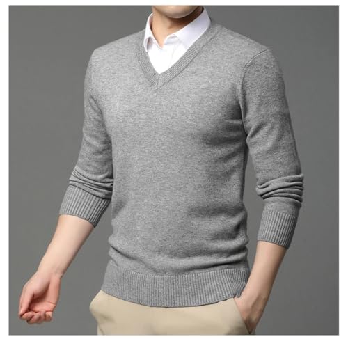 Rfmfkkg Men Woolen Knit Pullover V Neck Sweater Black for Men Winter Casual Jumper Dressy Wear2