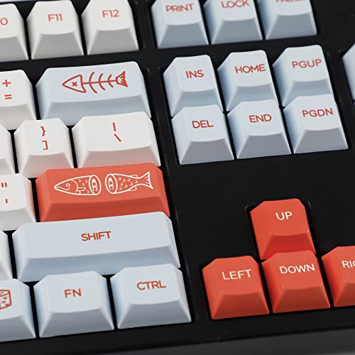 Image of 142 Salmon Keycaps Dye-Sub Thick PBT Cherry Profile Key caps for TKL 61 64 68 75 87 96 104 108 GMMK MX Mechanical Keyboard