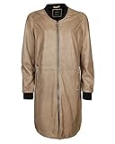 freaky nation ledermantel beige Mit silberfarbenen Zippern Maze Damen Ledermantel Mit Strickkragen Louisiana Beige XS