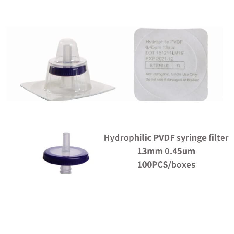 13mm 0.22/0.45um Filtro de jeringa estéril MCE PES Nylon PTFE PVDF Embudo de Laboratorio con Filtro 100PCS (Size : Nylon13mm 0.22um)