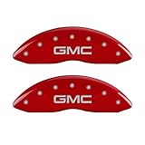 MGP Caliper Covers 34014SGMCRD 'GMC' Engraved Caliper Cover with Red Powder Coat Finish and Silver Characters, (Set of 4)