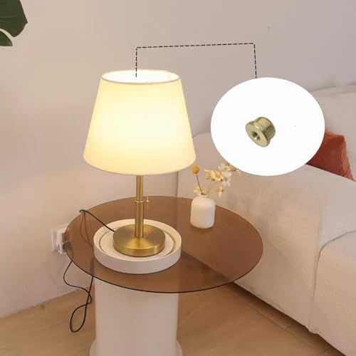 Image of Solid Lamp Finials Caps Tapped of Tops for Lamp Shade Holder Harp Lamp Finial Knob Lamp Accessories, Gold 2pcs Screw Thread Standard 1 /4-27In