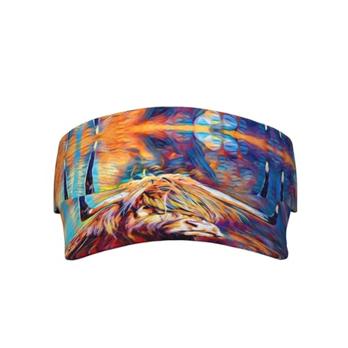 QAZWZML Visera deportiva con estampado de vaca con ala curvada ajustable para tenis, golf y correr, color negro