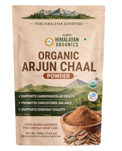 Image of Vlado's Himalayan Organics Organic Arjun Chaal Powder-500G | 100% Natural & Pure Herbal Arjun Ki Chaal Powder For Men & Women I USDA Organic | To Support Heart Health & Promote Good Cholesterol