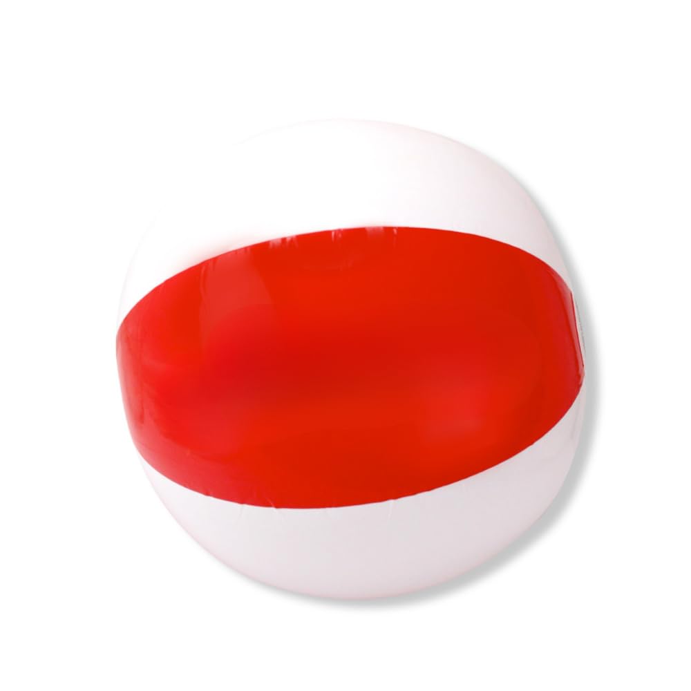 eBuyGB Inflatable Beach Ball 22cm / 9”, Colourful Pool & Beach Toy, Lightweight PVC Summer Ball for Kids & Adults, Party Supplies, Birthday Favours & Water Games, Single & Bulk Packs (Red)