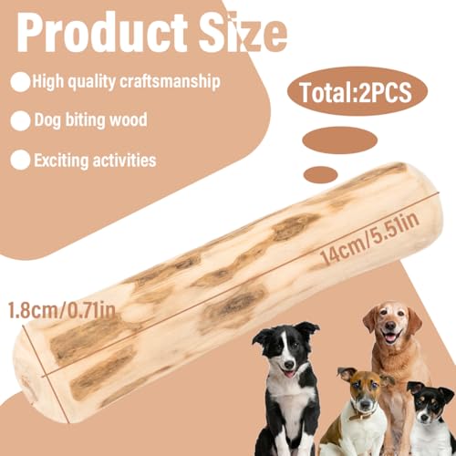 MOLZINY 2 Stück Kaffeeholz Kauholz Kauspielzeug Hund Hundespielzeug Kauen Stifte Kauen Kauknochen aus Kaffeeholz für Welpen für Kleine und Mittlere Hunde