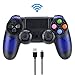 Produktbild PS4 Controller E-More Wireless Bluetooth DoubleShock Controller Joystick Gamepad für PS4 mit Touchpad und Audiobuchse, Schwarz-Blau