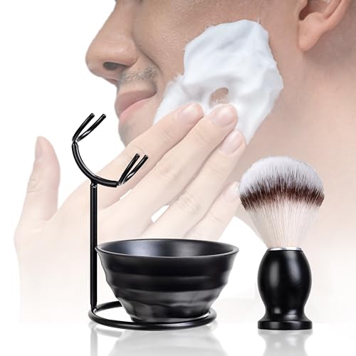 Conjunto de pincéis de barbear para homens, o conjunto de pincéis de barbear 3 em 1 inclui escova si