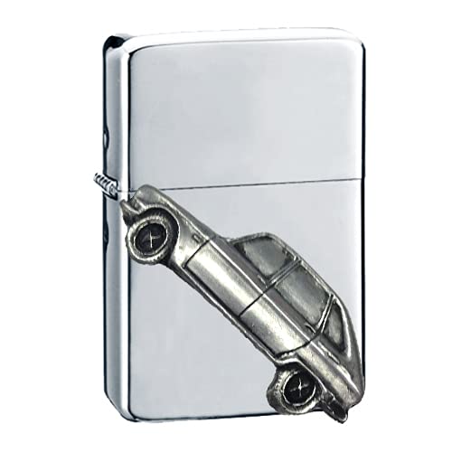 Briquet essence voiture française classique étain argenté rechargeable